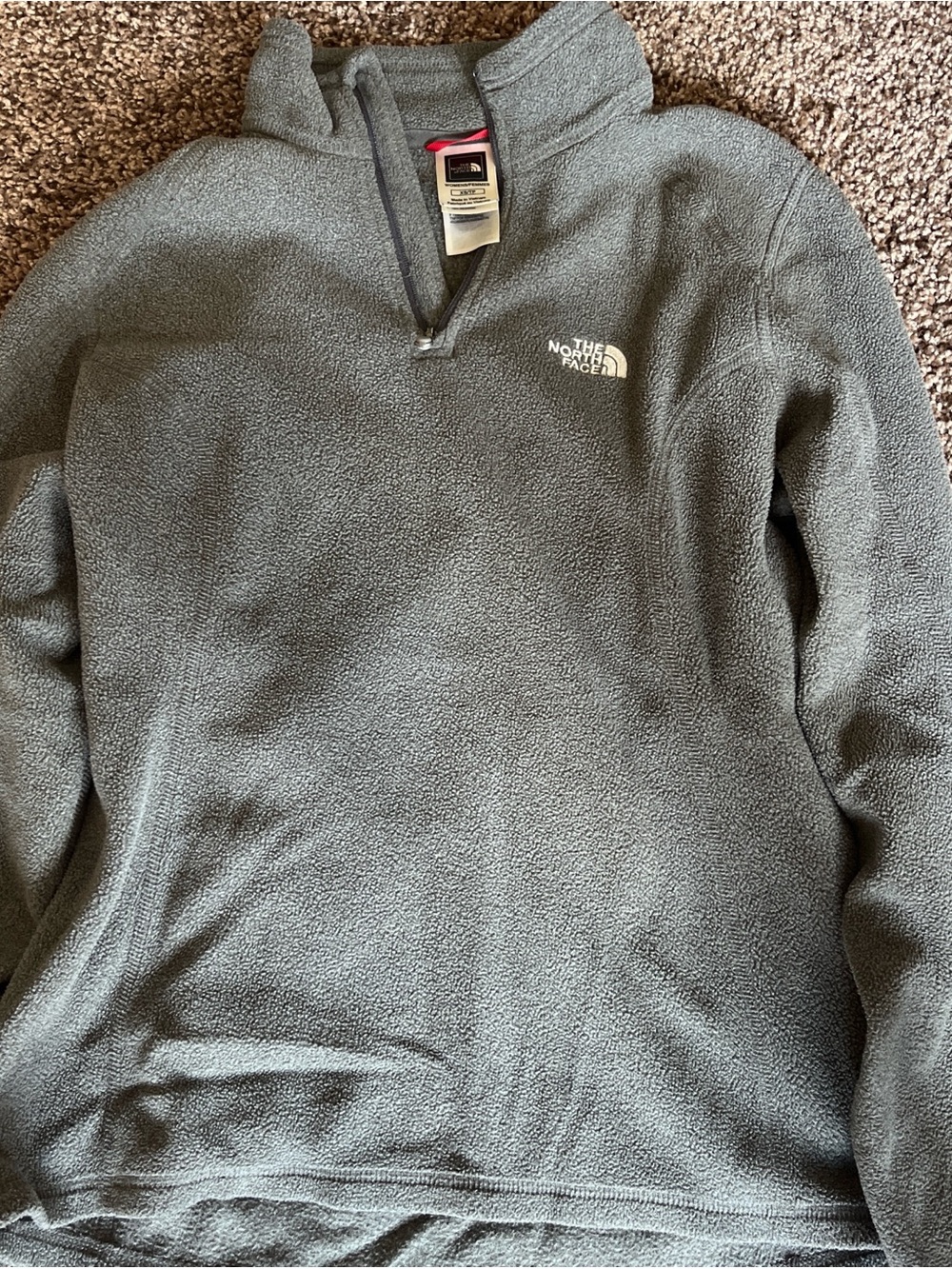 The North Face Grey Fleece Quarter-Zip Pullover